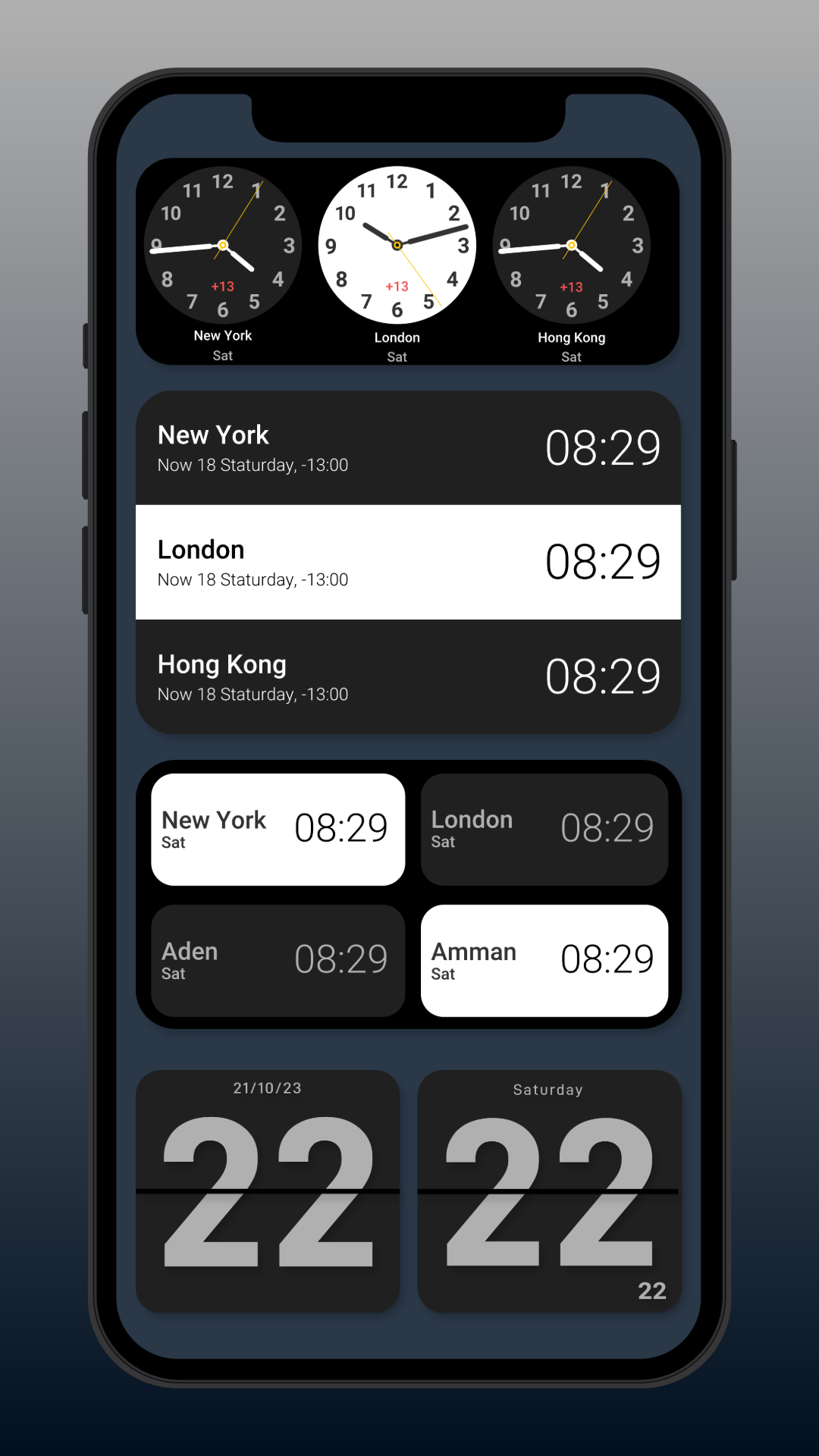 اسکرین شات 7 برنامه Flip Clock: World Clock