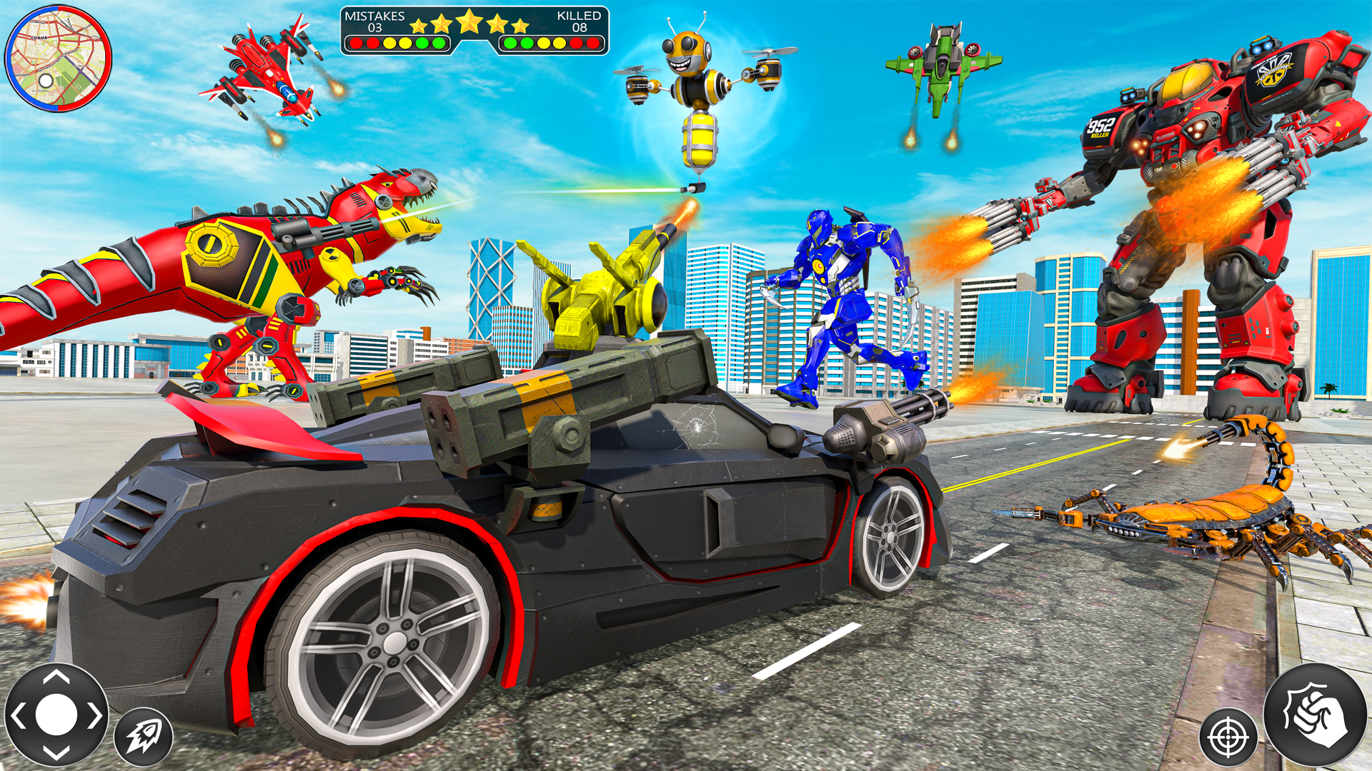 اسکرین شات 2 بازی Dino Robot Car: Robot Games