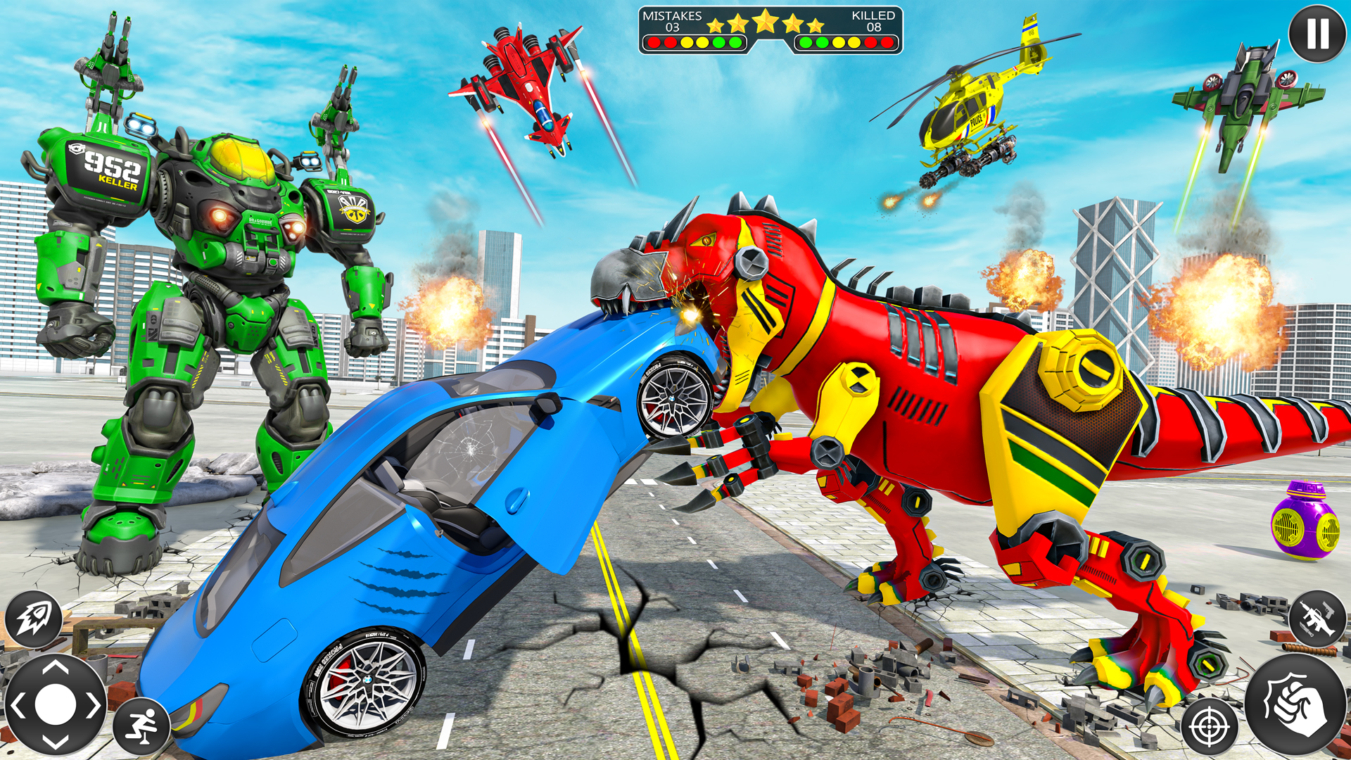 اسکرین شات 5 بازی Dino Robot Car: Robot Games
