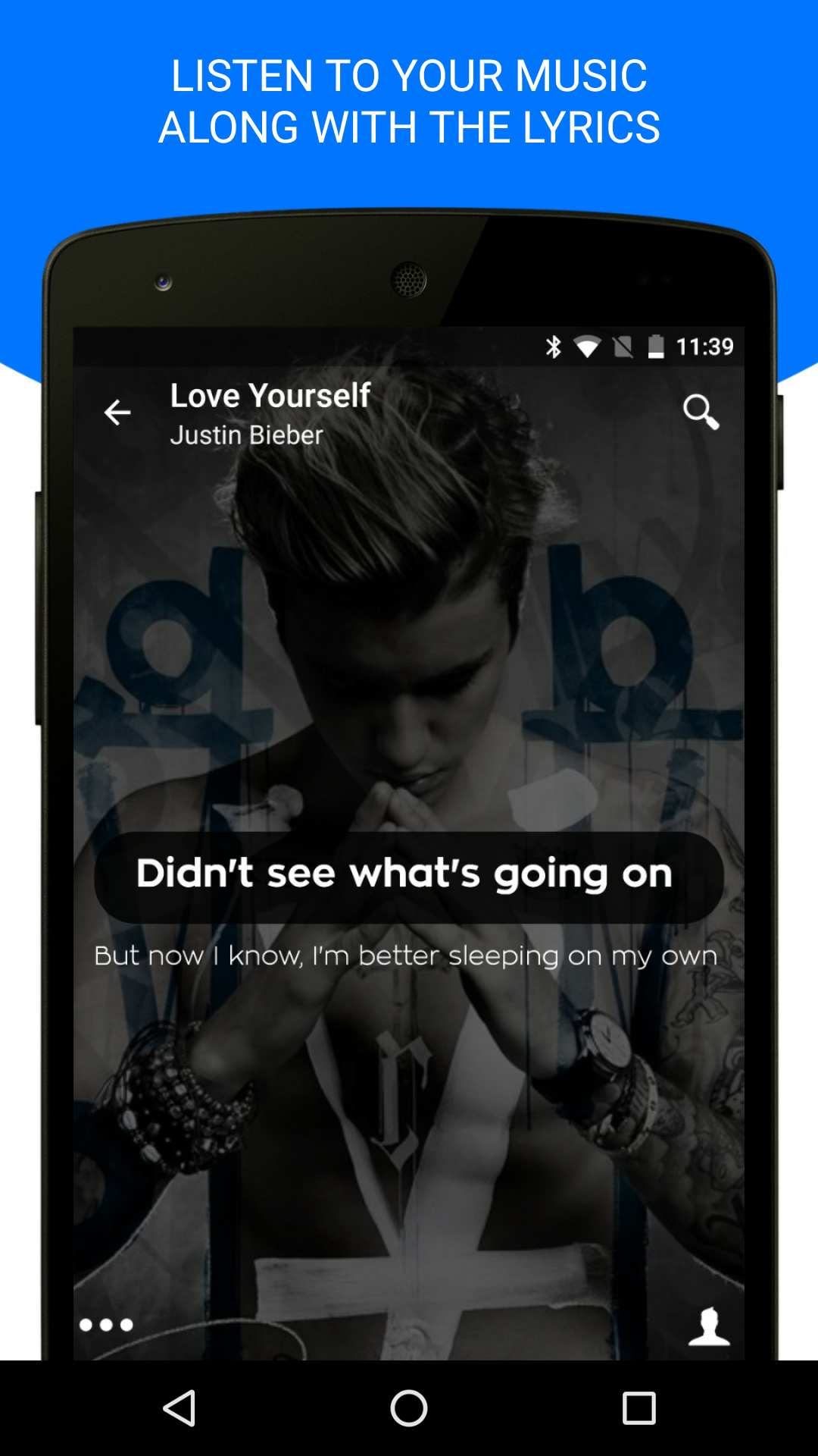 اسکرین شات 1 برنامه Lyrics Mania - Music Player