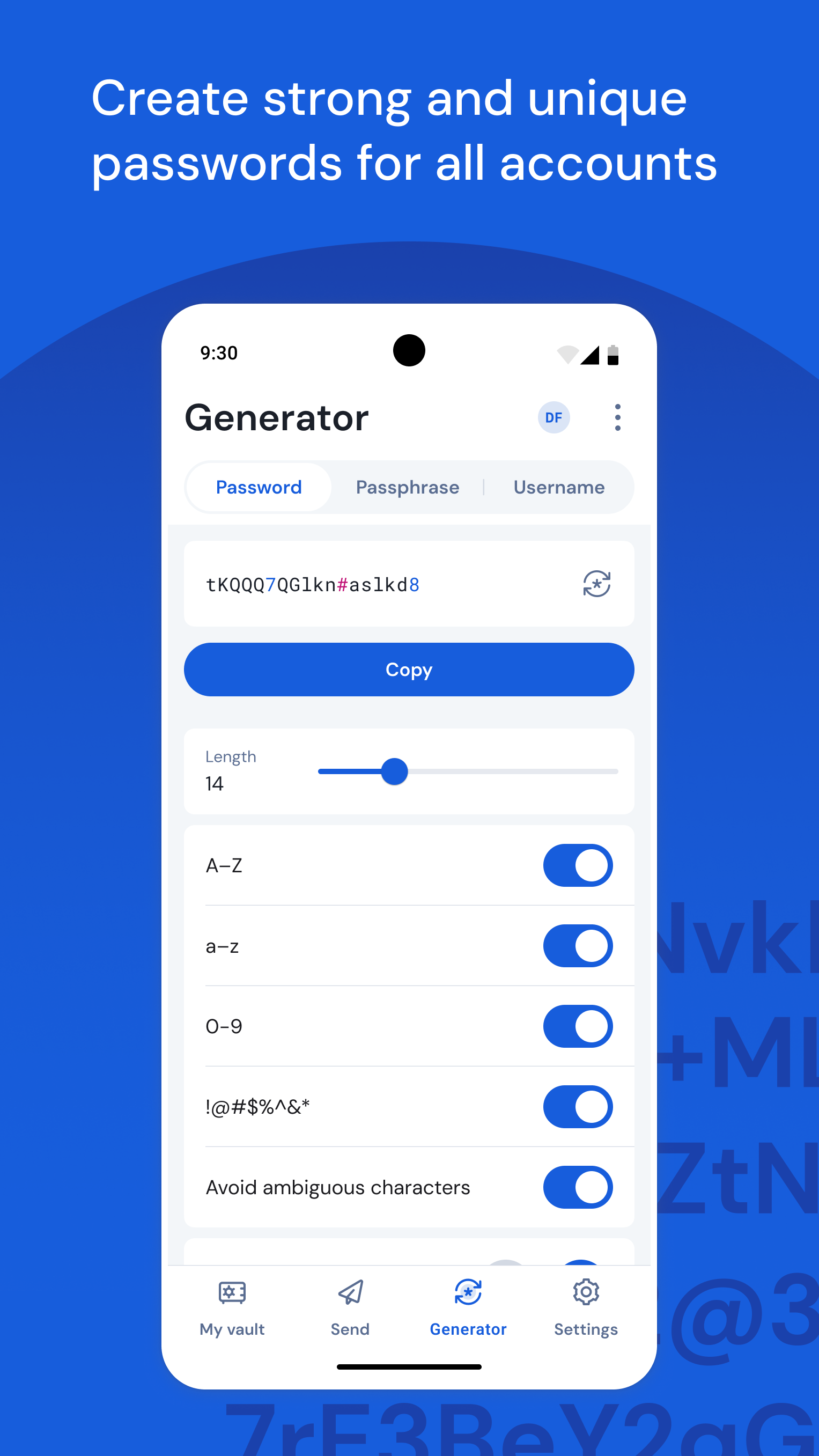 اسکرین شات 3 برنامه Bitwarden Password Manager