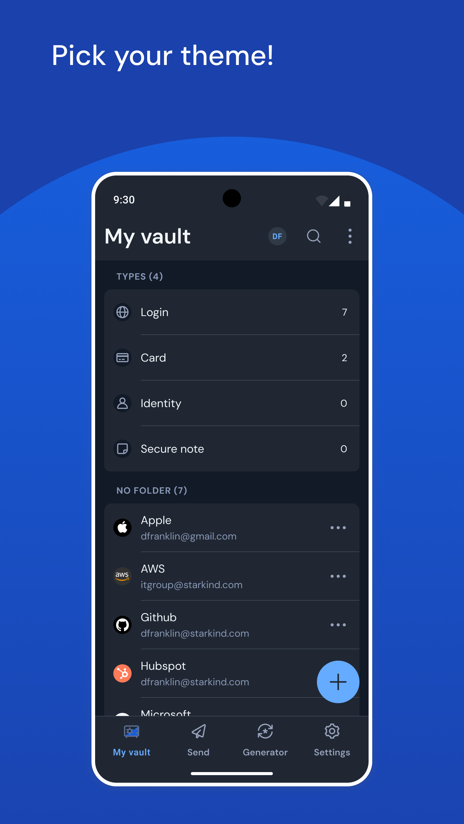 اسکرین شات 7 برنامه Bitwarden Password Manager