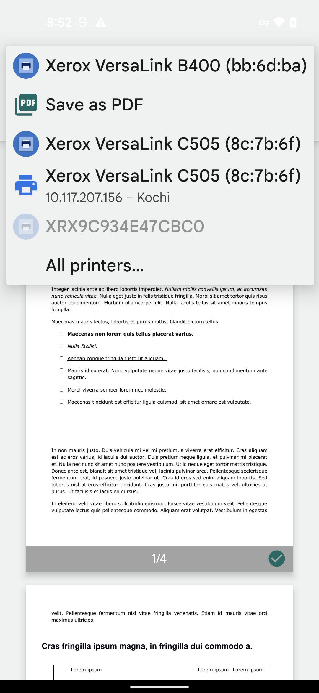 اسکرین شات 1 برنامه Xerox Print Service Plugin