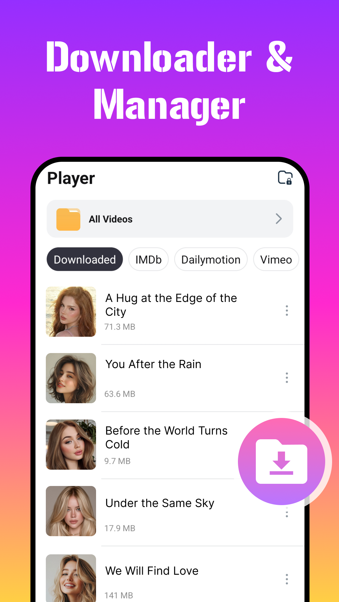 اسکرین شات 2 برنامه Xtra Downloader - Video Player