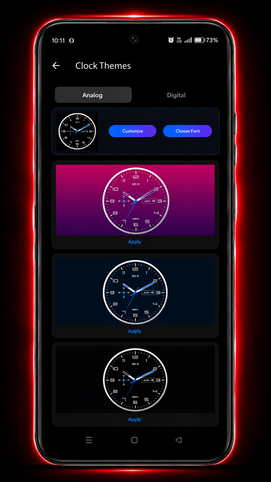 اسکرین شات 5 برنامه Clock Live Wallpaper