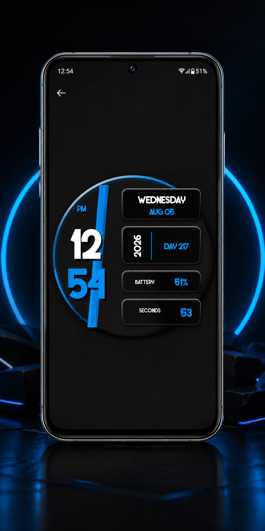 اسکرین شات 1 برنامه Digital Clock Live Wallpaper