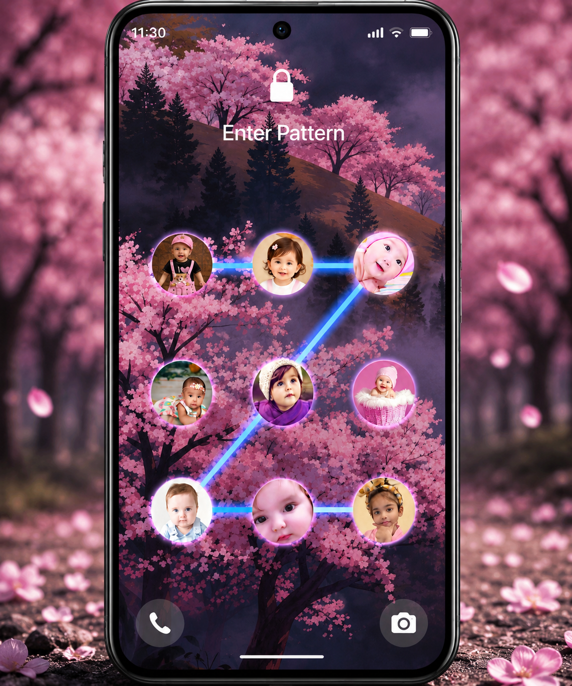 اسکرین شات 1 برنامه Photo Pattern Lock Screen
