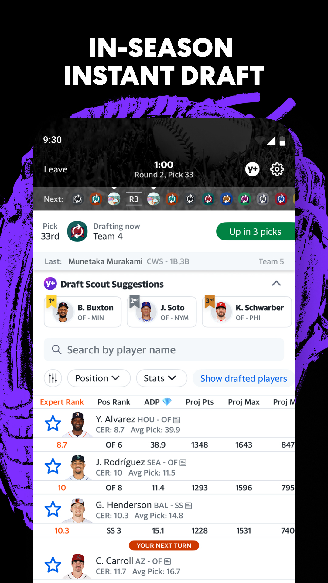 اسکرین شات 4 برنامه Yahoo Fantasy Sports: NFL, MLB