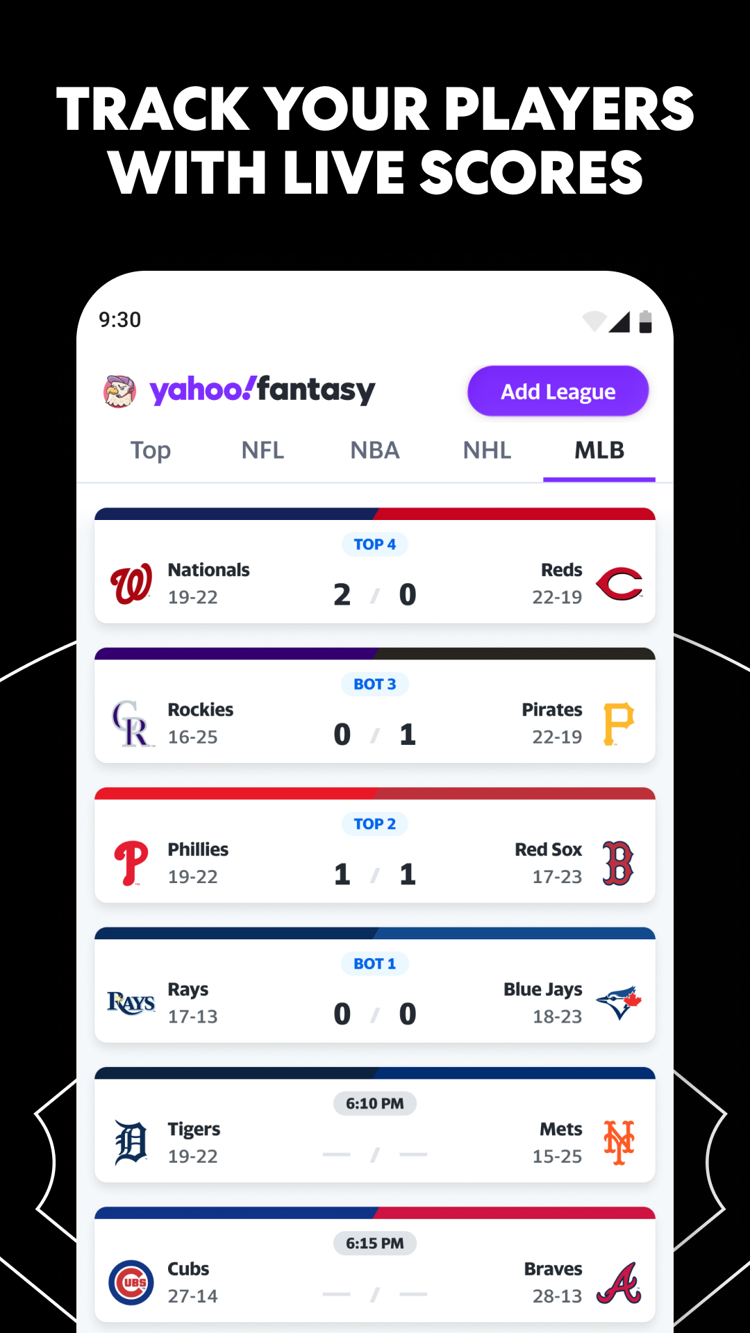 اسکرین شات 6 برنامه Yahoo Fantasy Sports: NFL, MLB