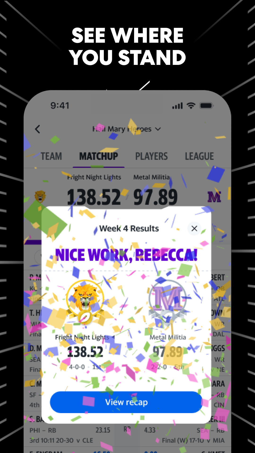 اسکرین شات 3 برنامه Yahoo Fantasy Sports: NFL, MLB