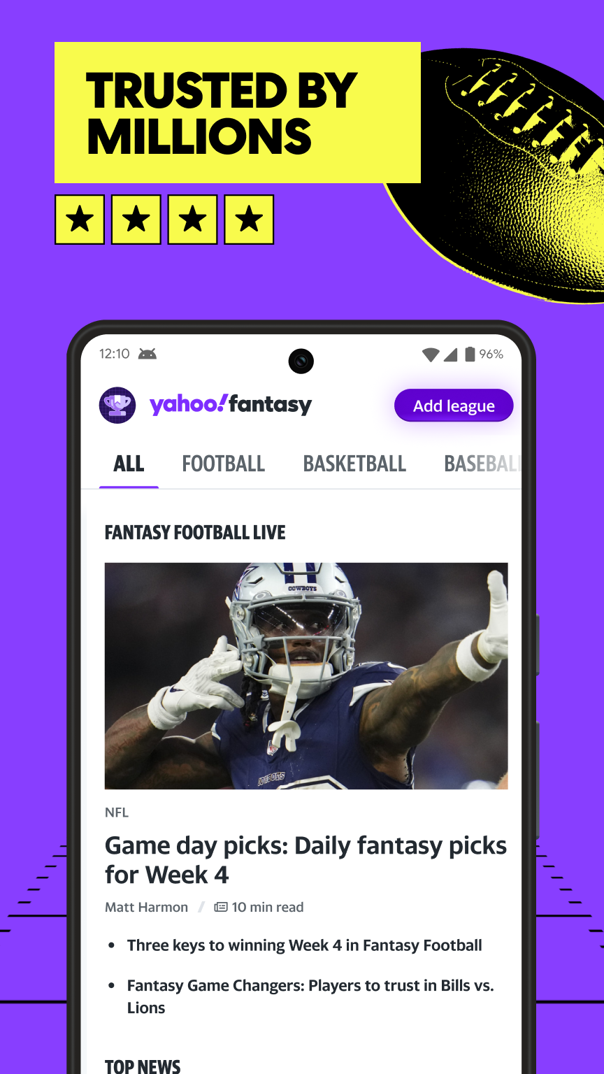 اسکرین شات 4 برنامه Yahoo Fantasy Sports