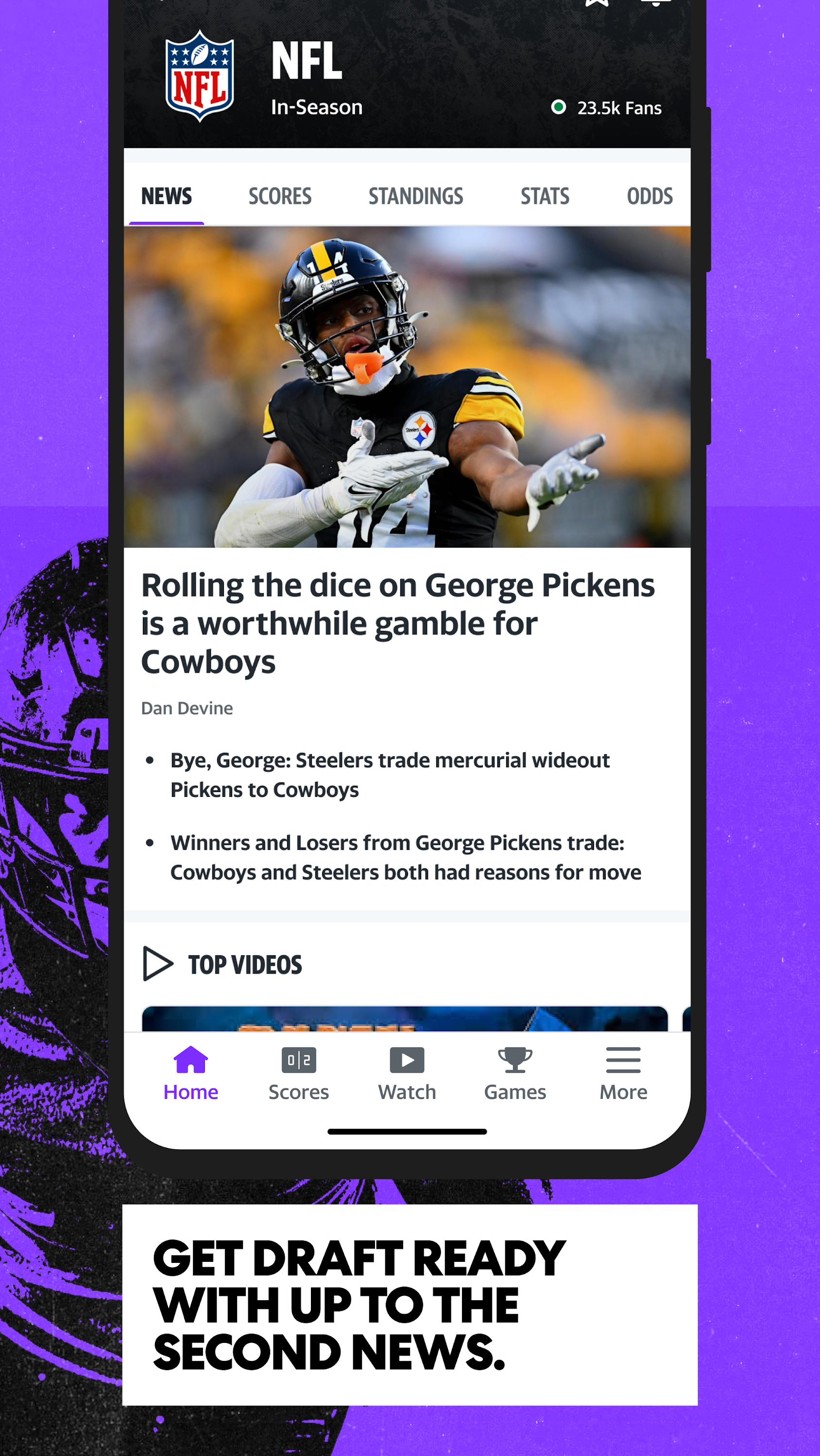 اسکرین شات 6 برنامه Yahoo Sports: Scores and News