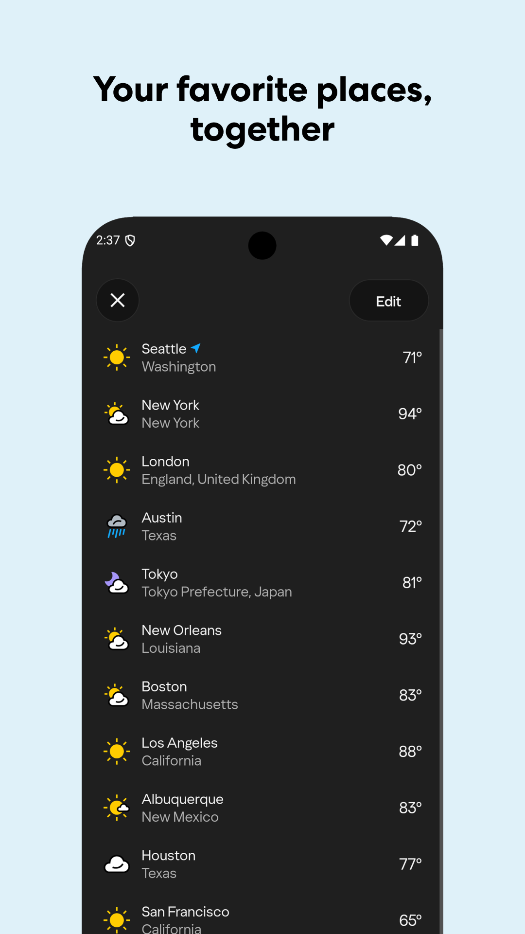 اسکرین شات 8 برنامه Yahoo Weather: Forecast & Maps