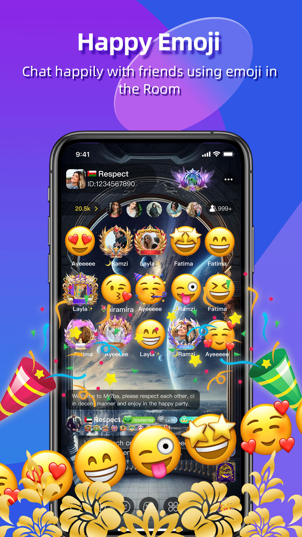 اسکرین شات 3 برنامه Mrhaba: Voice Chat Rooms