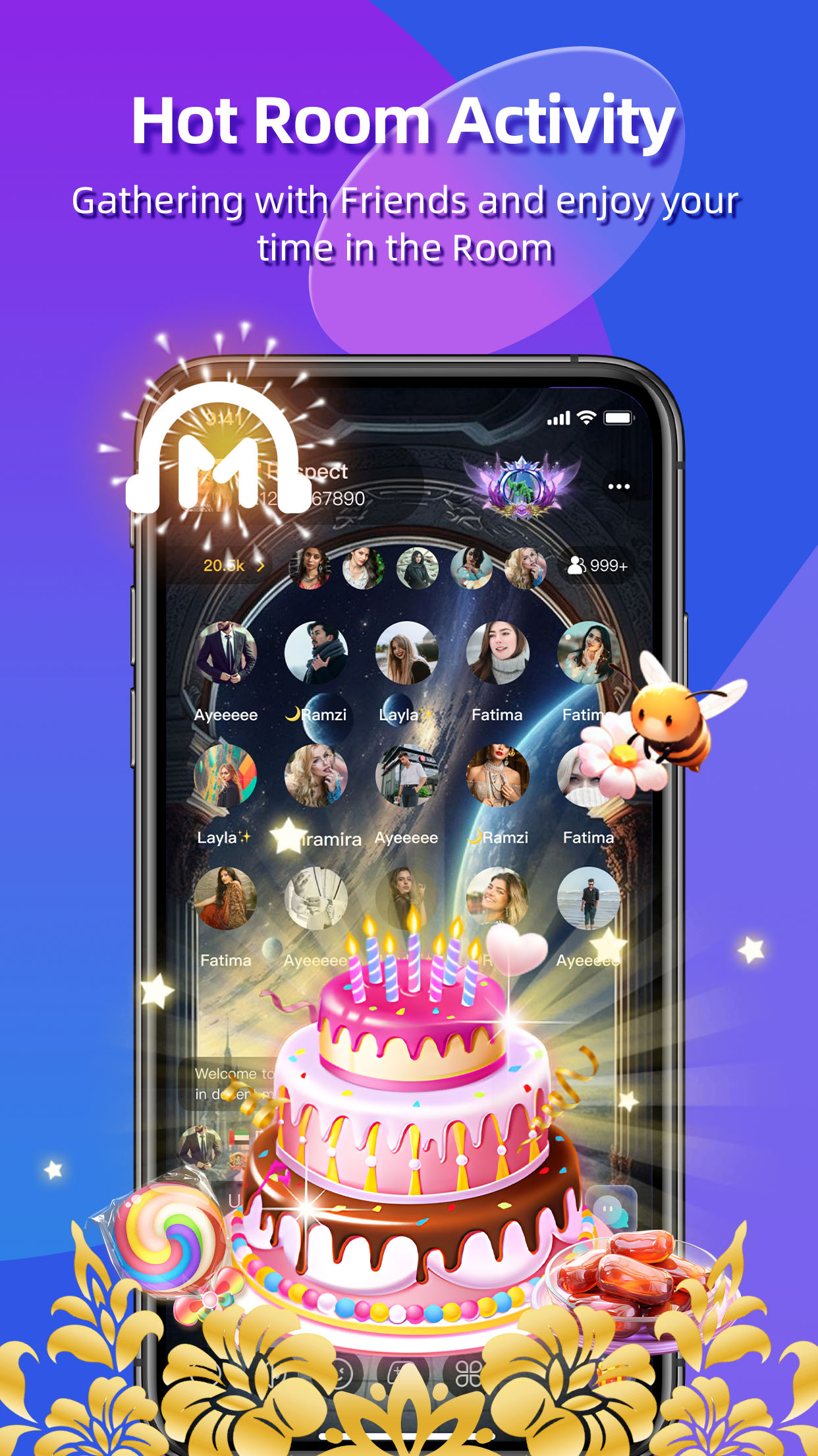 اسکرین شات 2 برنامه Mrhaba: Voice Chat Rooms