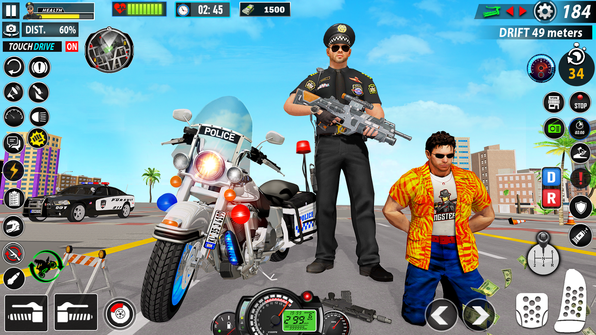 اسکرین شات 1 برنامه Police Moto Bike Chase Crime