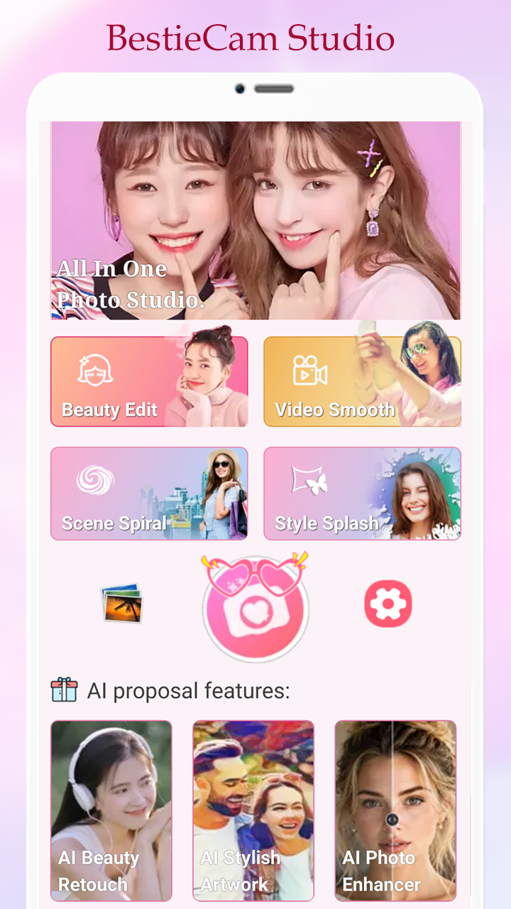 اسکرین شات 1 برنامه BestieCam -Selfie Photo Editor