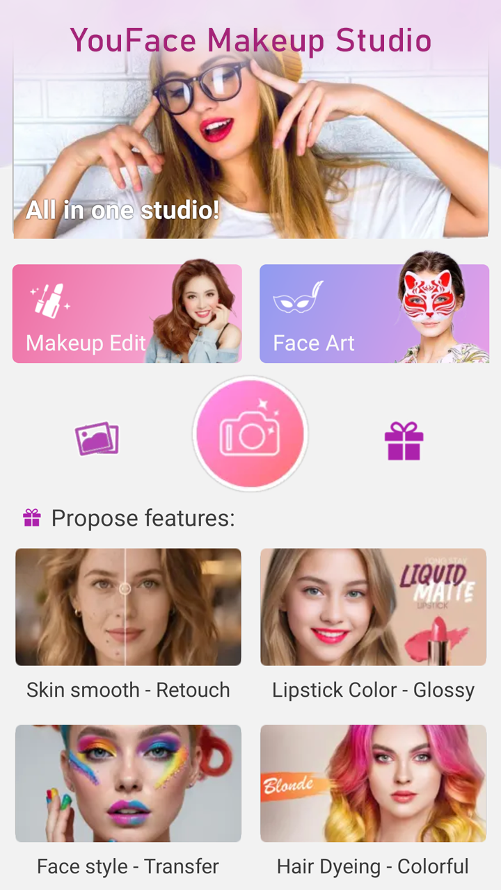 اسکرین شات 1 برنامه YouFace Makeup - Beauty Editor