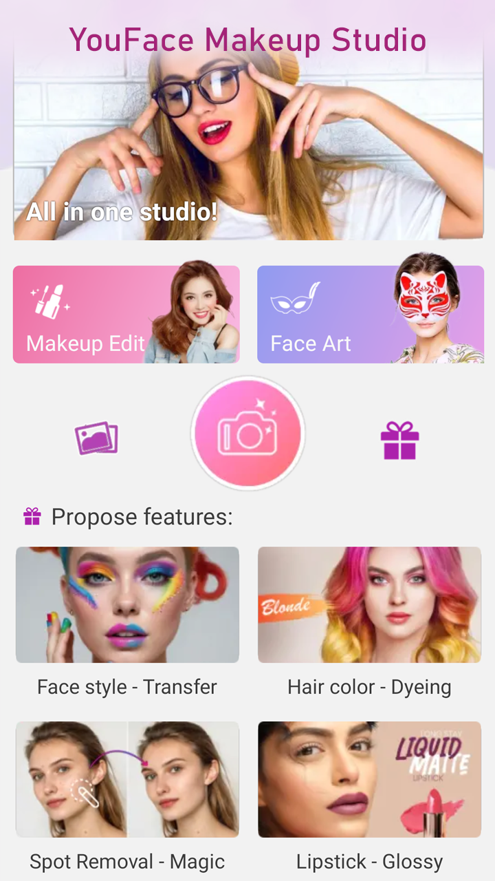 اسکرین شات 1 برنامه YouFace Makeup - Beauty Editor
