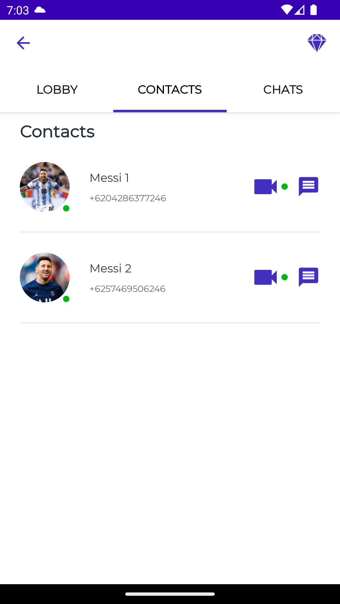 اسکرین شات 5 برنامه Lionel Messi Fake Video Call