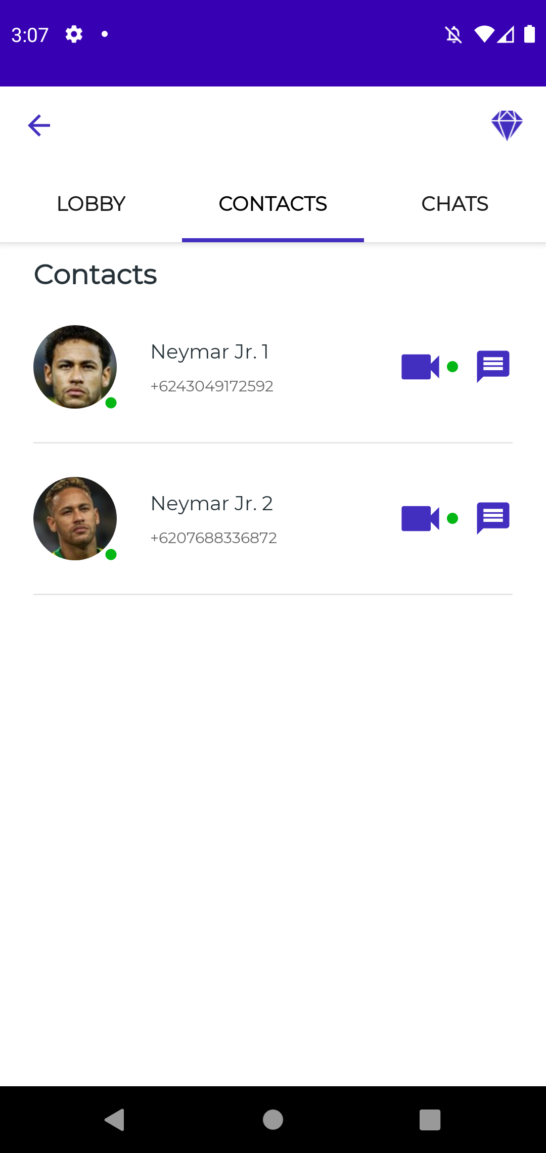 اسکرین شات 4 برنامه Neymar Fake Chat & Video Call