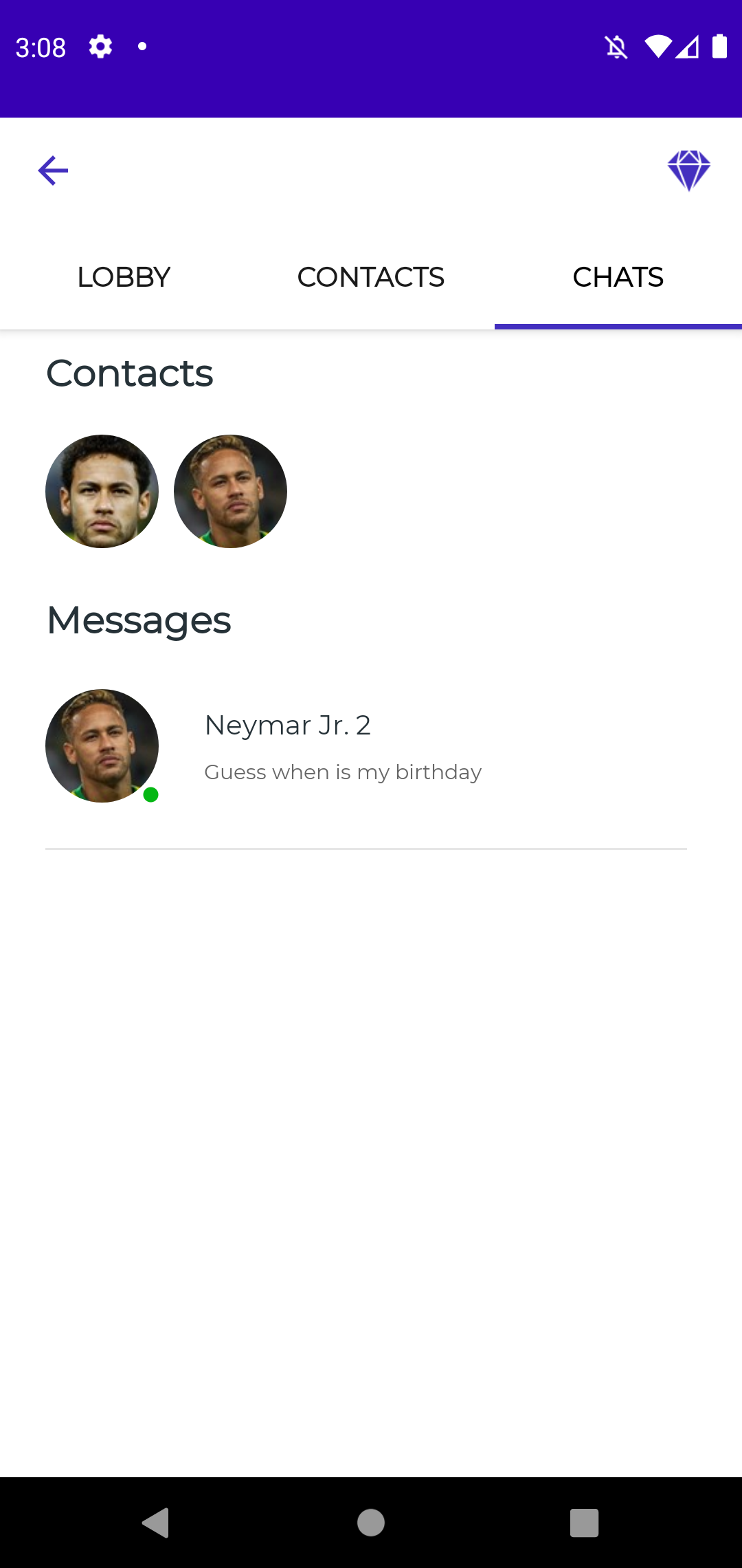 اسکرین شات 5 برنامه Neymar Fake Chat & Video Call