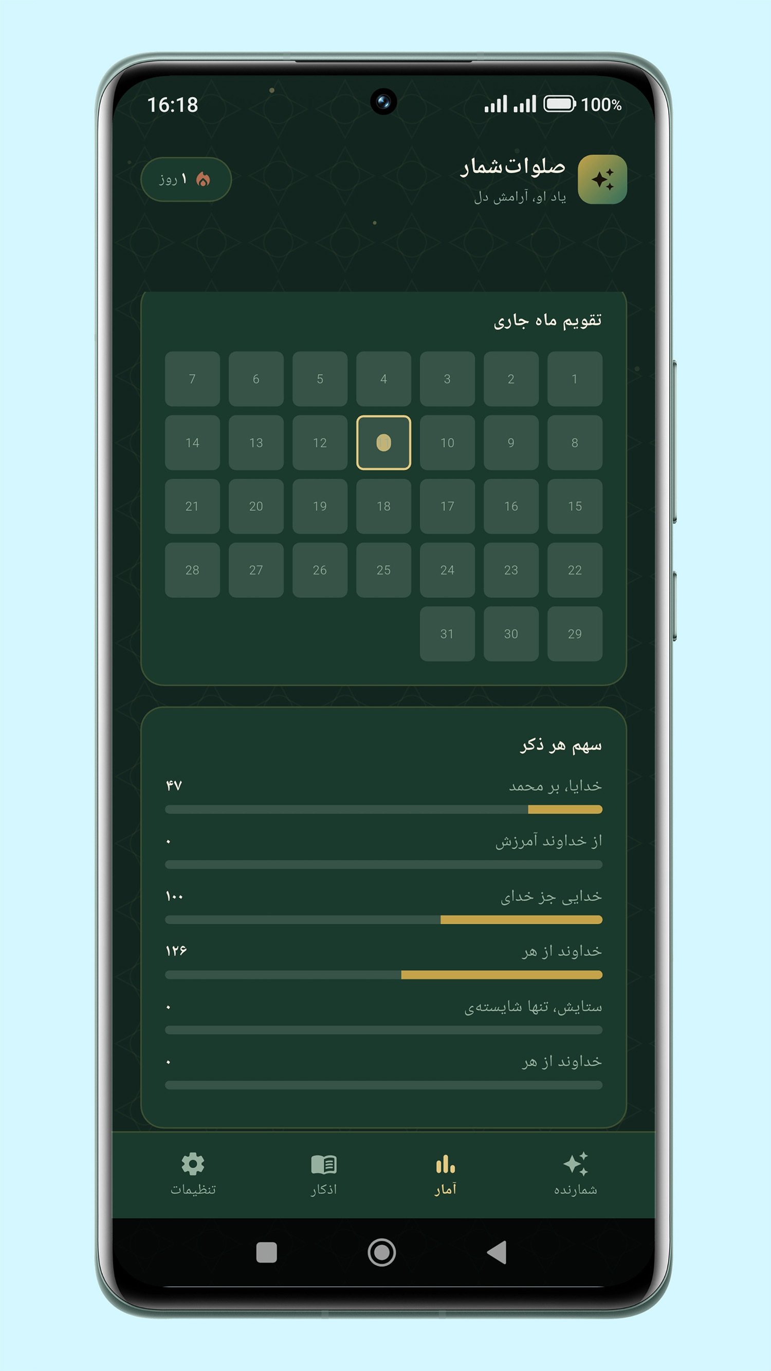 اسکرین شات 7 برنامه ‏‏صلوات شمار هوشمند