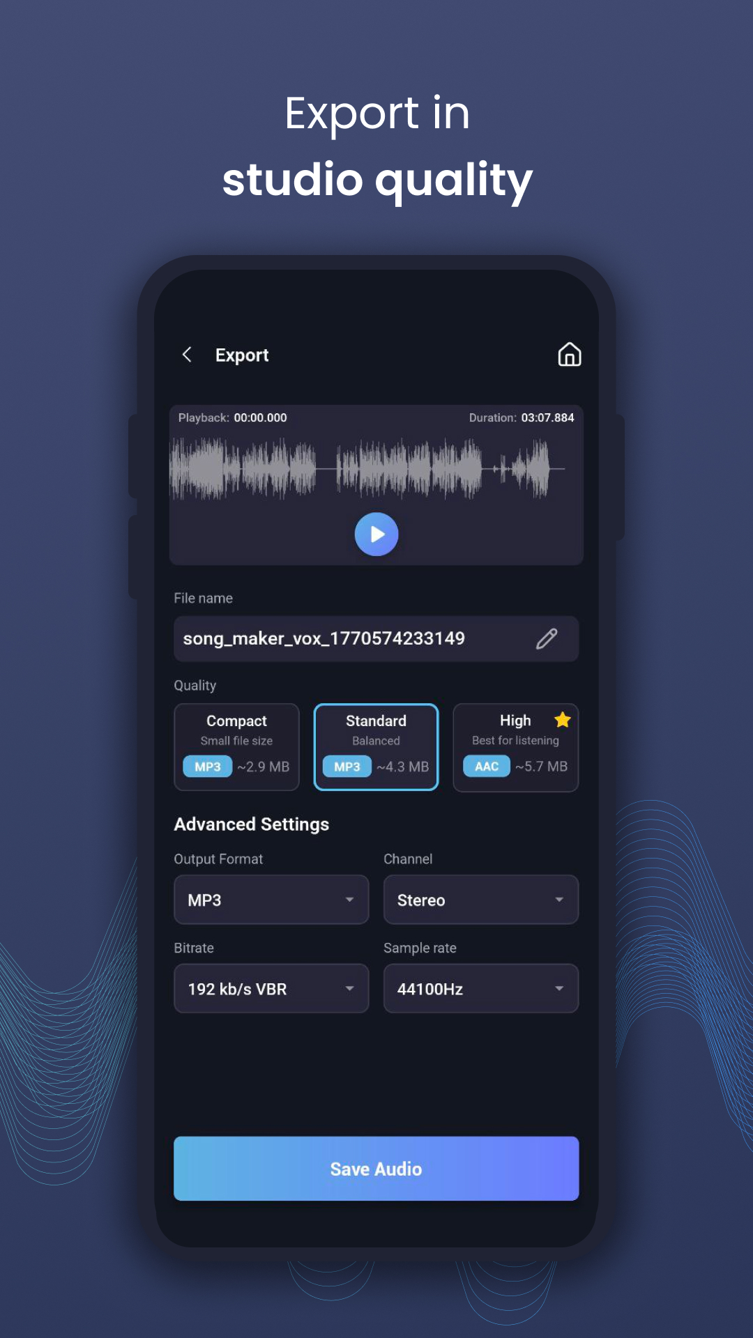 اسکرین شات 7 برنامه Pro Audio Editor - Music Maker