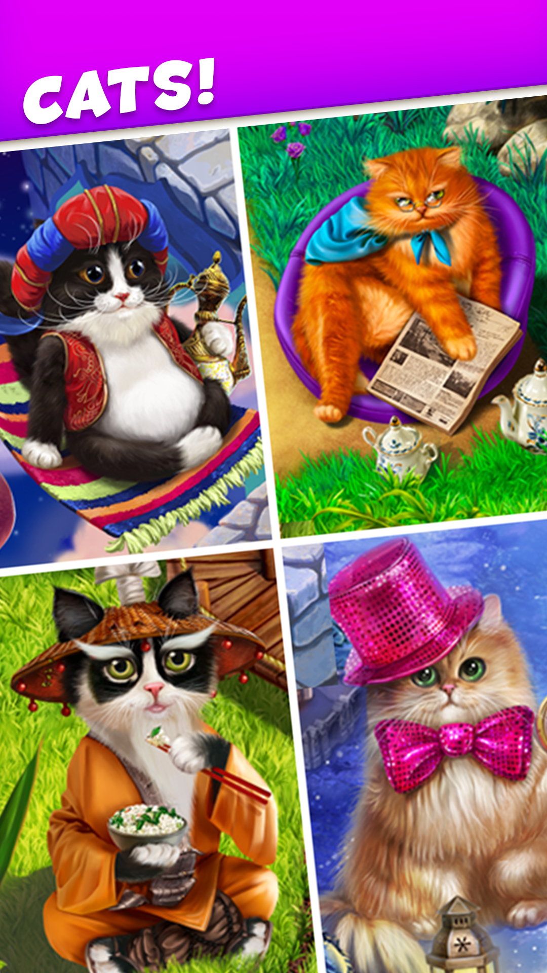 اسکرین شات 8 بازی Royal Cats: Match 3 puzzles