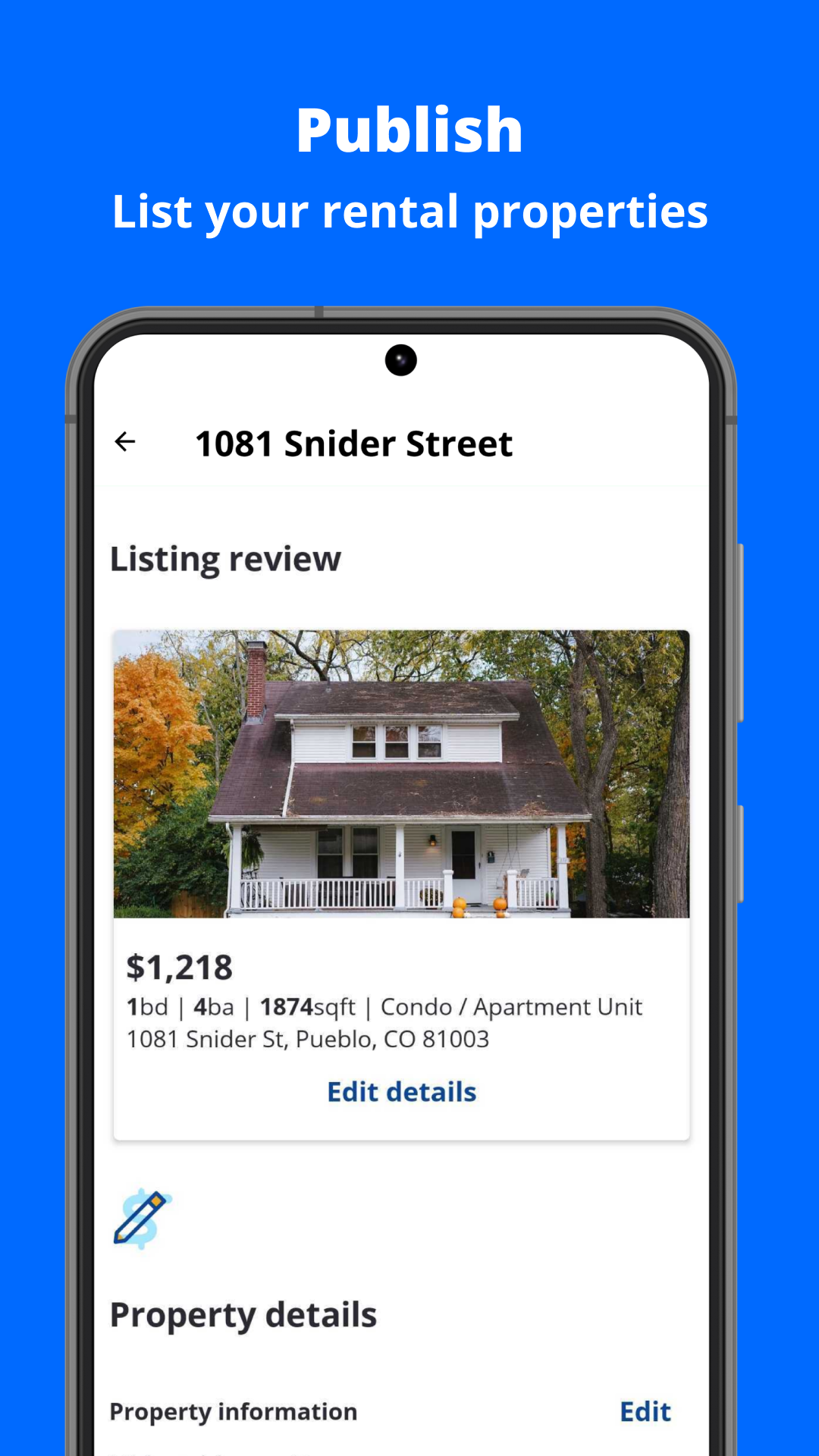 اسکرین شات 2 برنامه Zillow Rental Manager