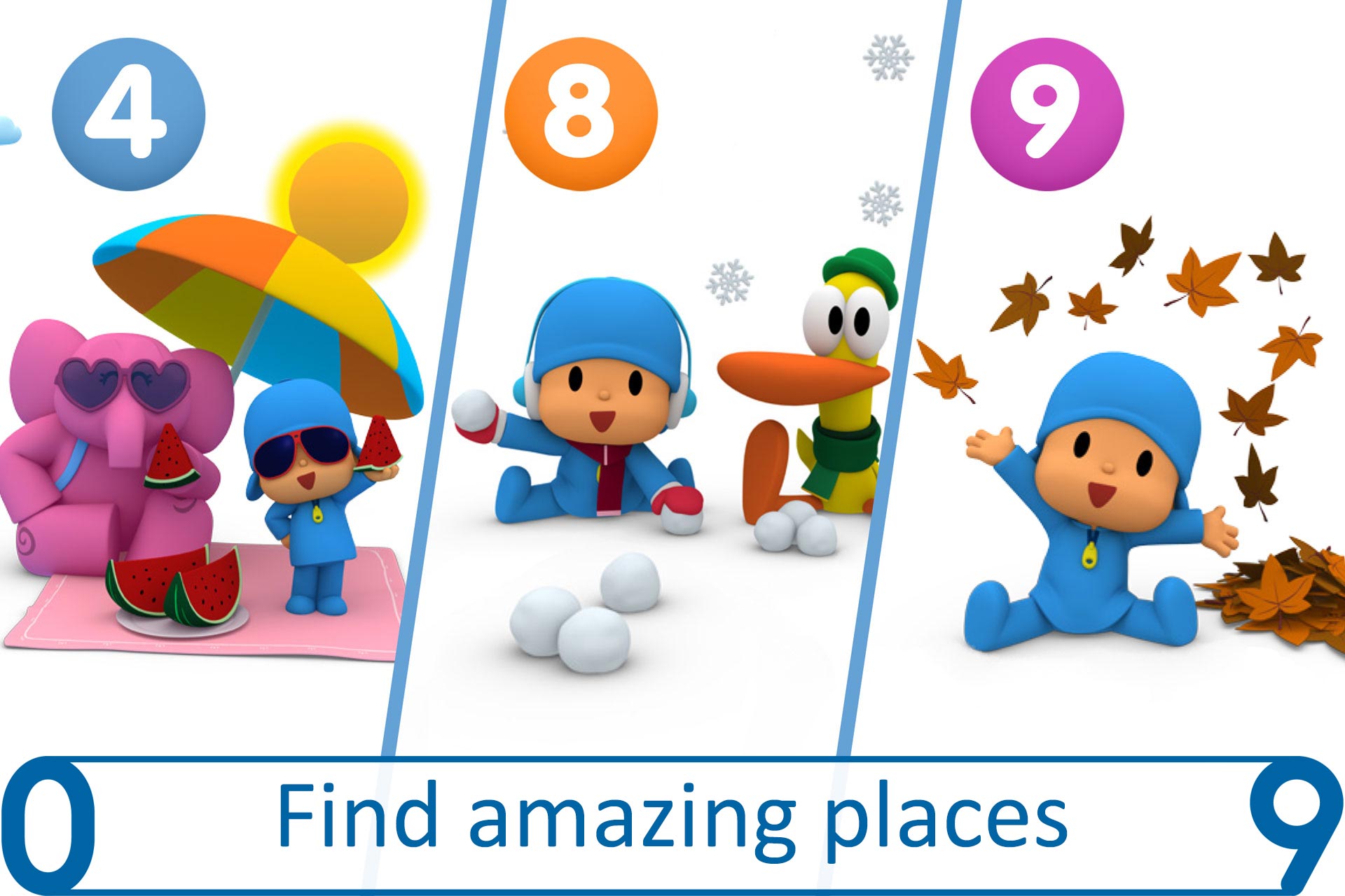اسکرین شات 3 بازی Pocoyo's Numbers game: 1, 2, 3