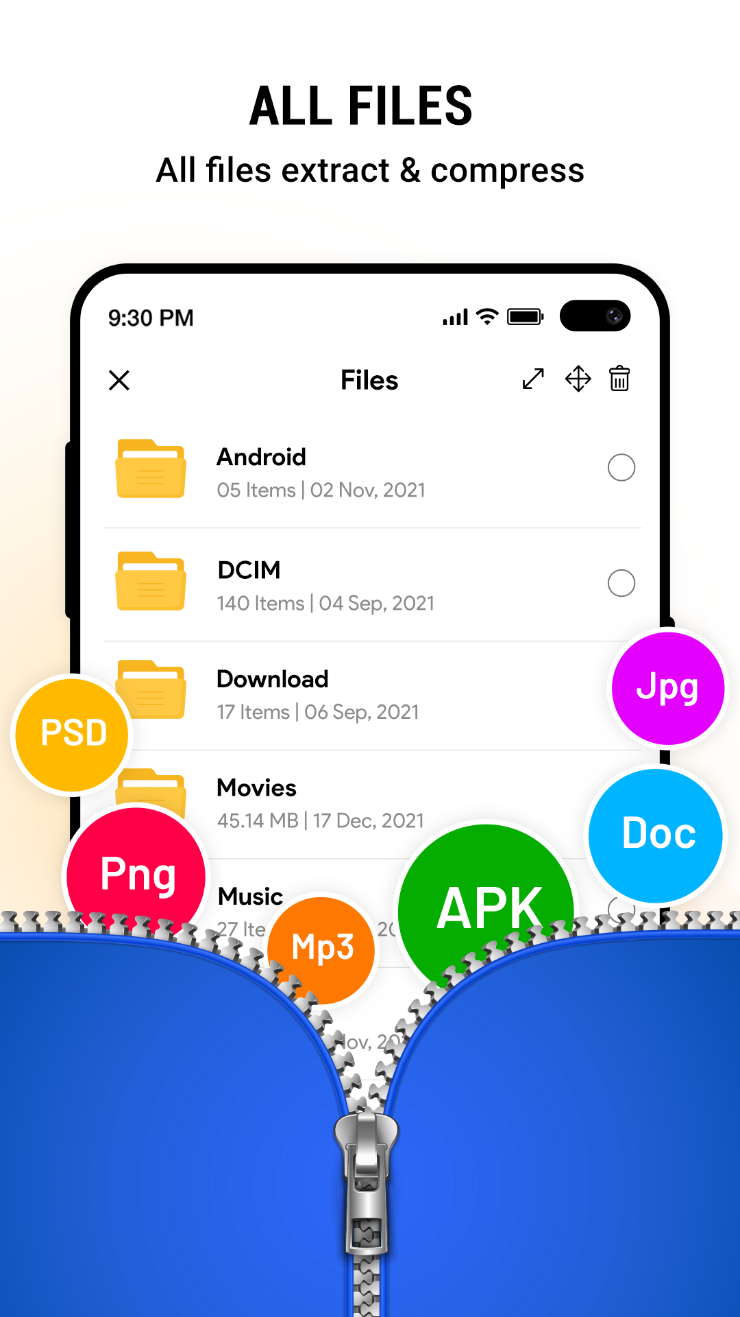 اسکرین شات 2 برنامه Zip RAR