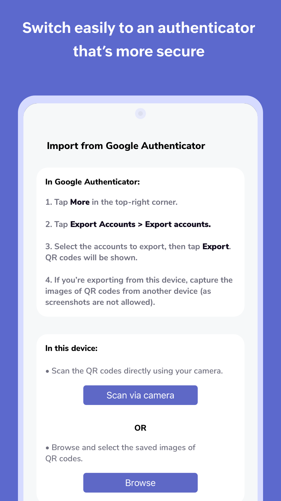اسکرین شات 5 برنامه Authenticator App - OneAuth