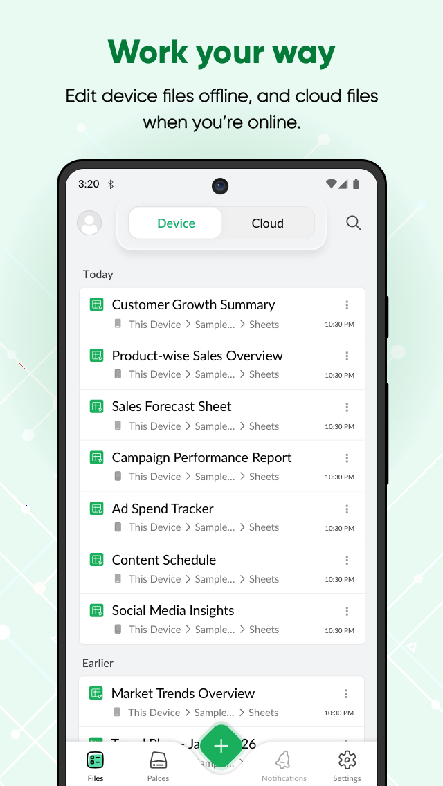 اسکرین شات 2 برنامه Zoho Sheet: Spreadsheet App