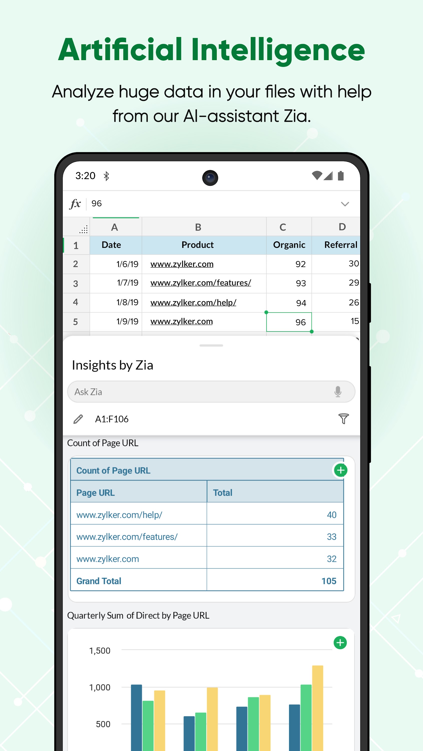 اسکرین شات 7 برنامه Zoho Sheet: Spreadsheet App