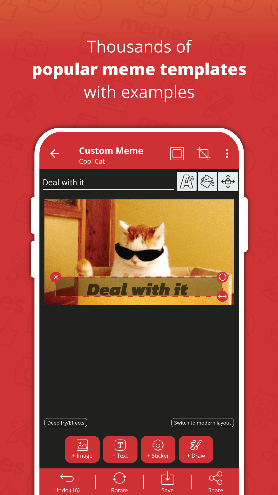 اسکرین شات 1 برنامه Meme Generator