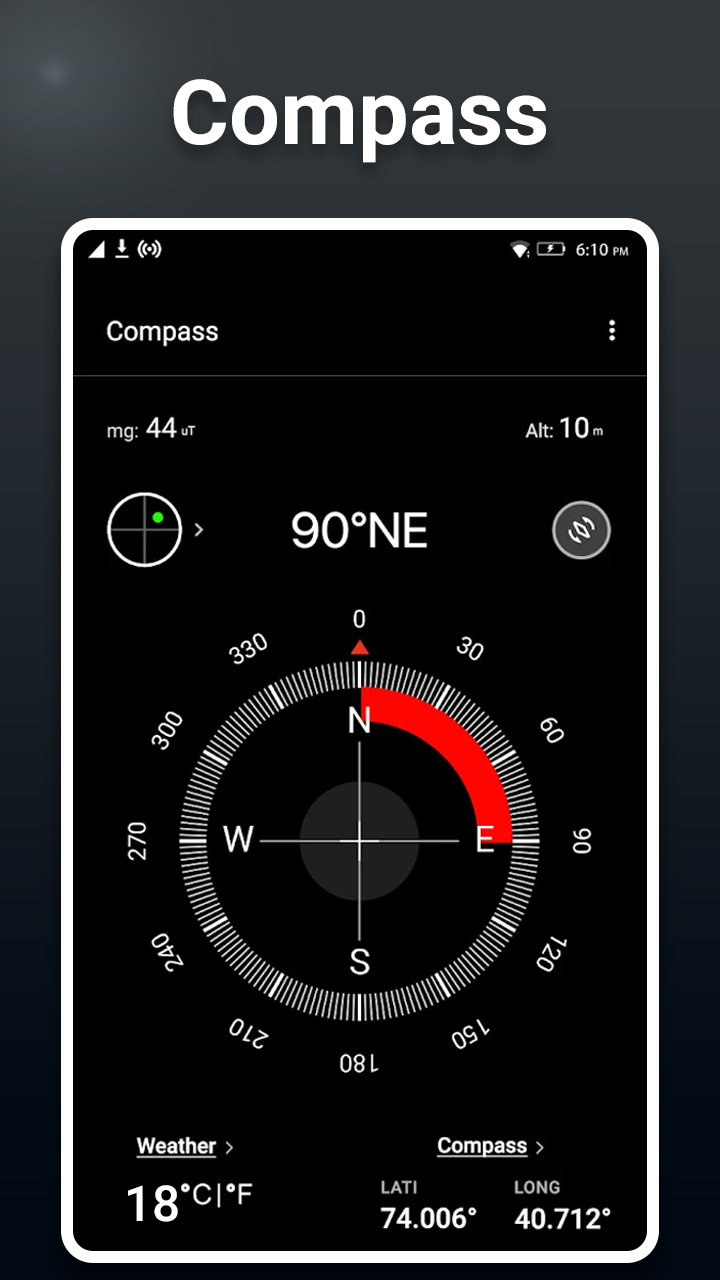 اسکرین شات 1 برنامه Compass - Digital Compass App
