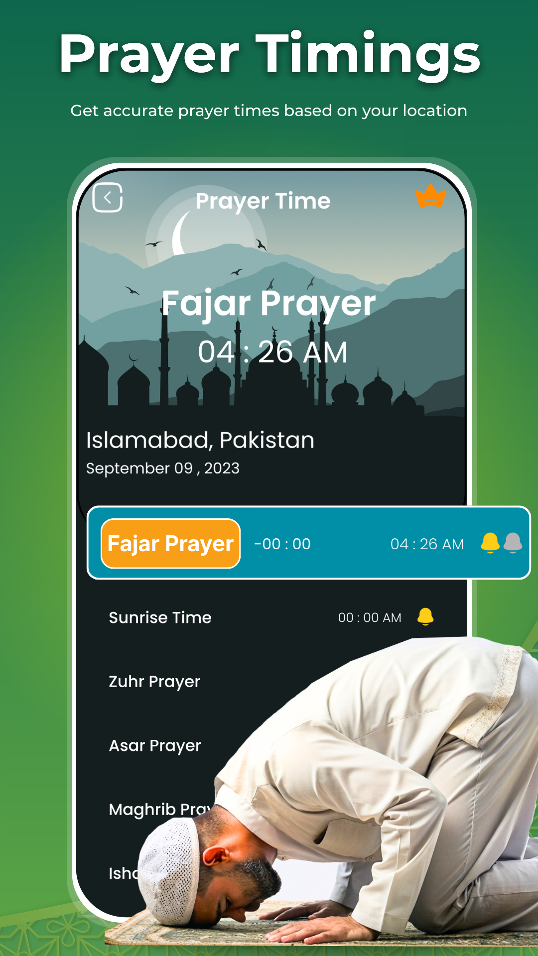 اسکرین شات 2 برنامه Qibla Direction Prayer Times