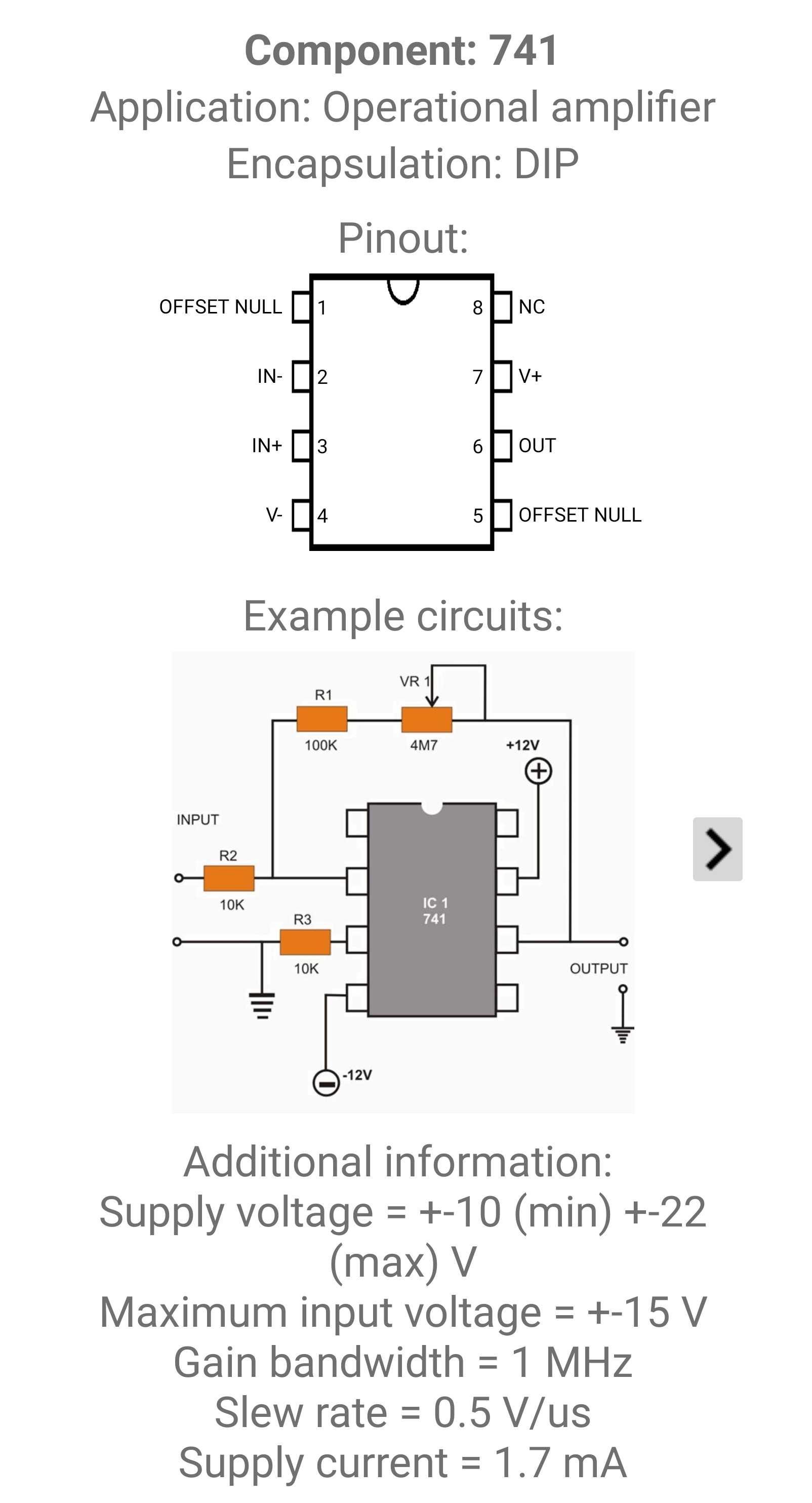 اسکرین شات 6 برنامه Electronic Component Pinouts