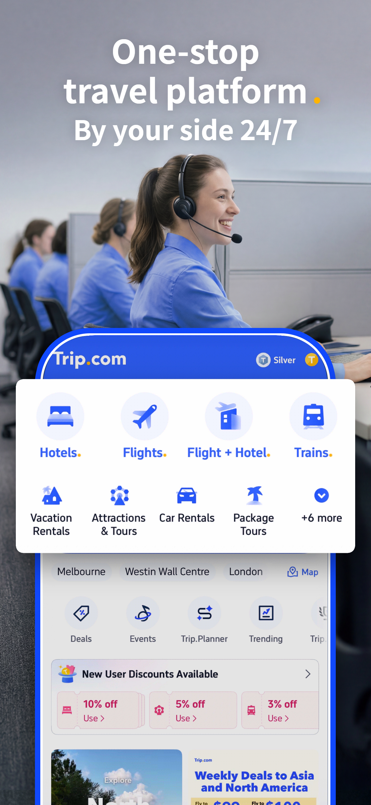 اسکرین شات 1 برنامه Trip.com: Book Flights, Hotels