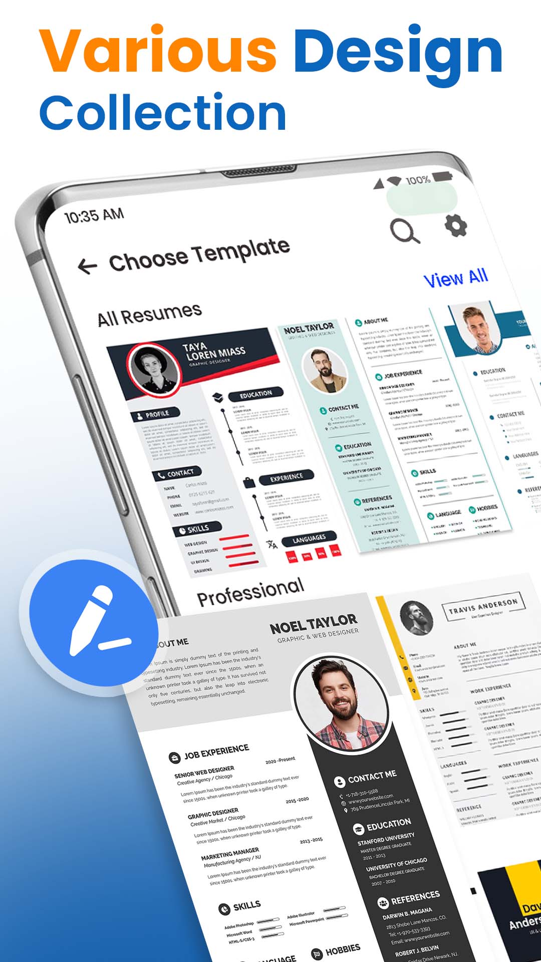 اسکرین شات 2 برنامه Resume Builder PDF - CV Maker