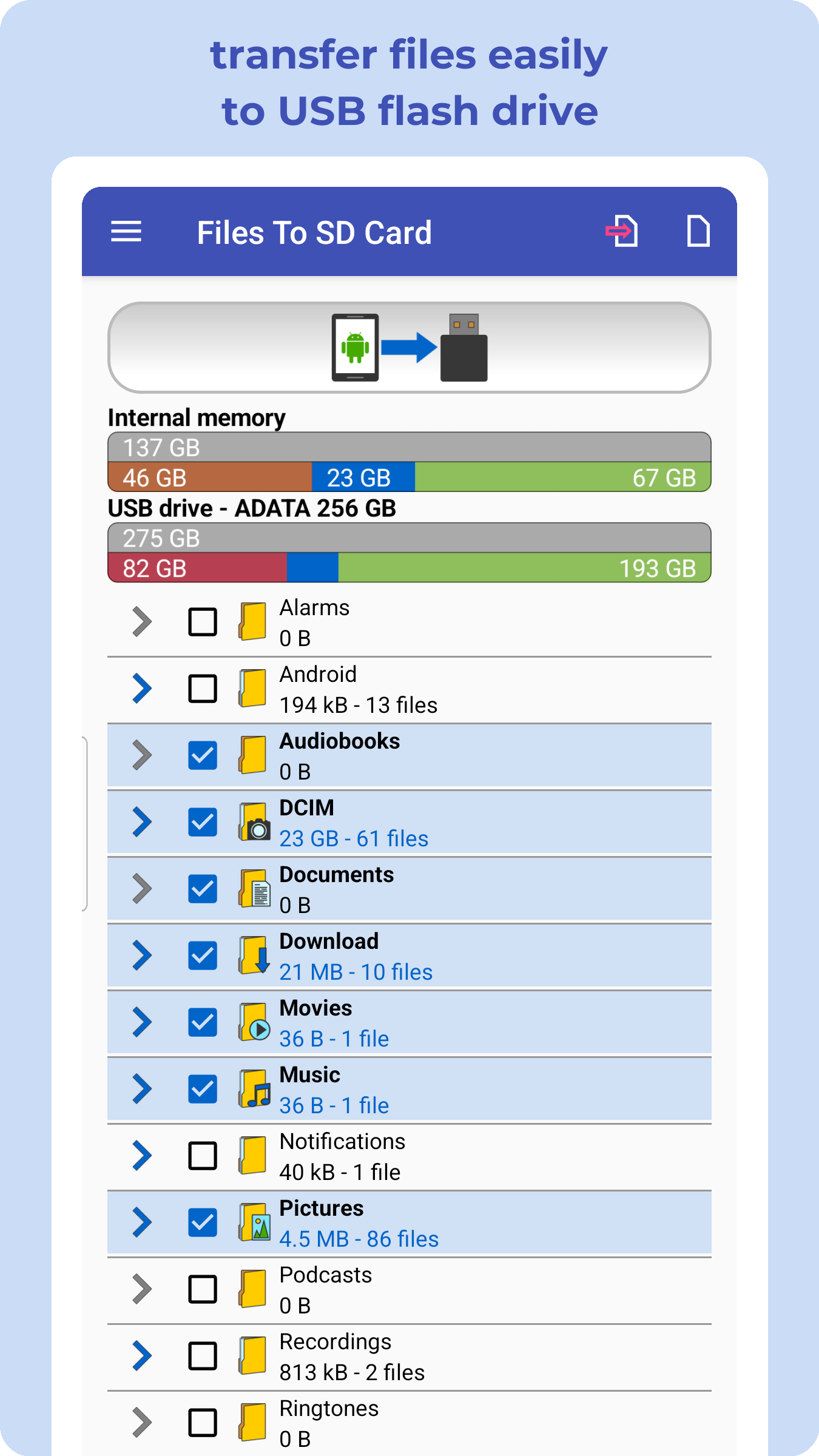 اسکرین شات 2 برنامه Move Files to SD Card & USB