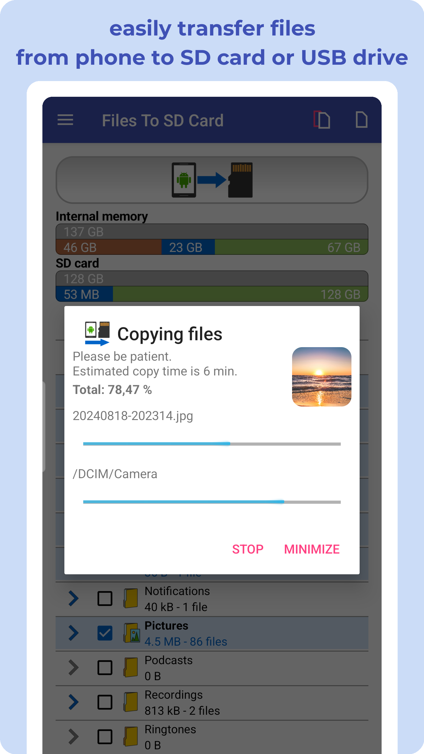 اسکرین شات 6 برنامه Move Files to SD Card & USB