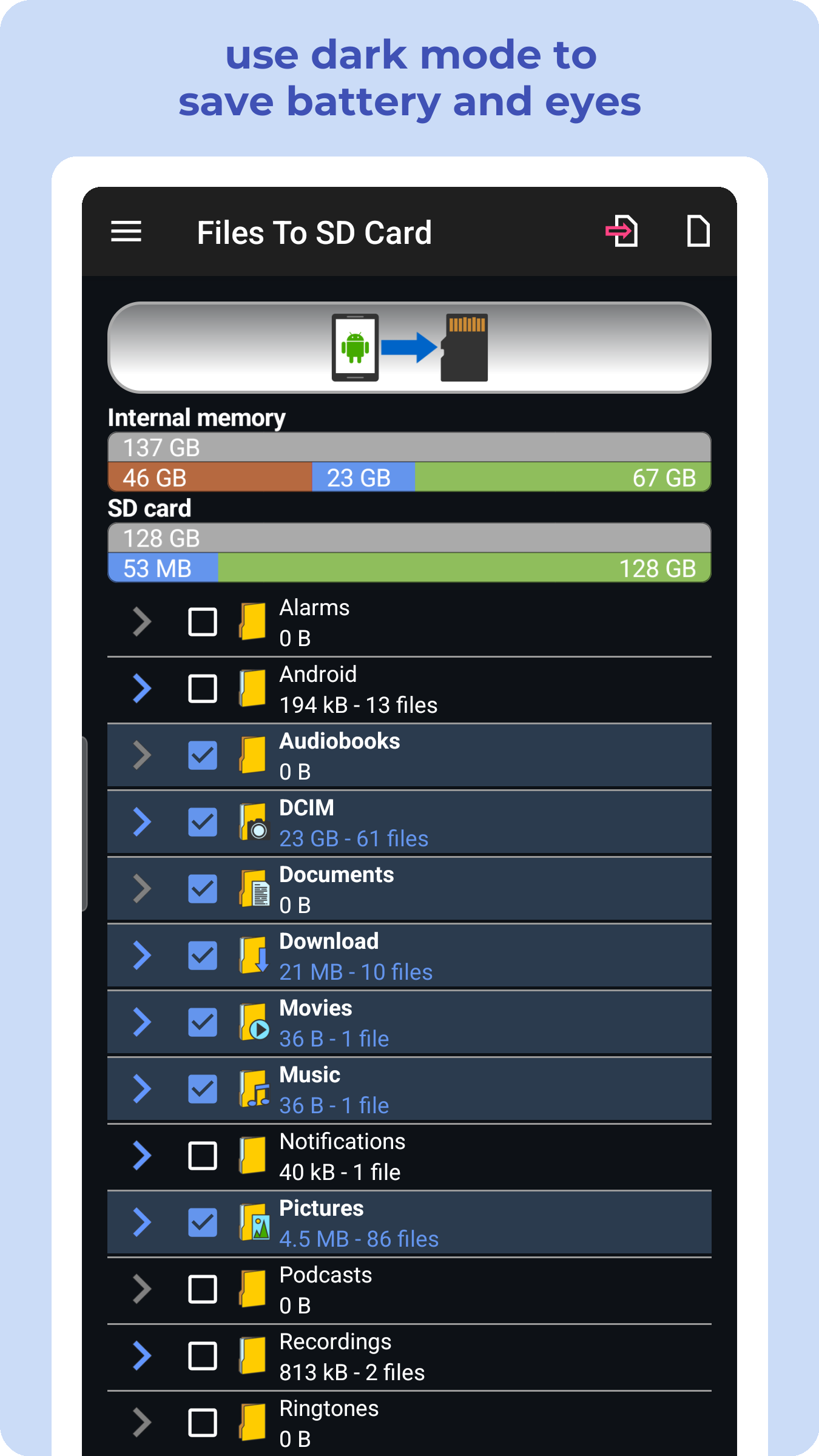 اسکرین شات 3 برنامه Move Files to SD Card & USB