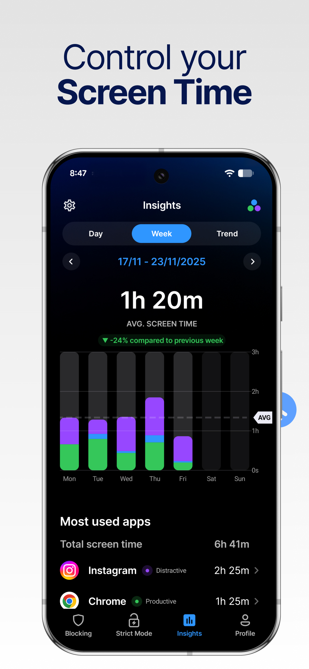 اسکرین شات 4 برنامه AppBlock - Block Apps & Sites