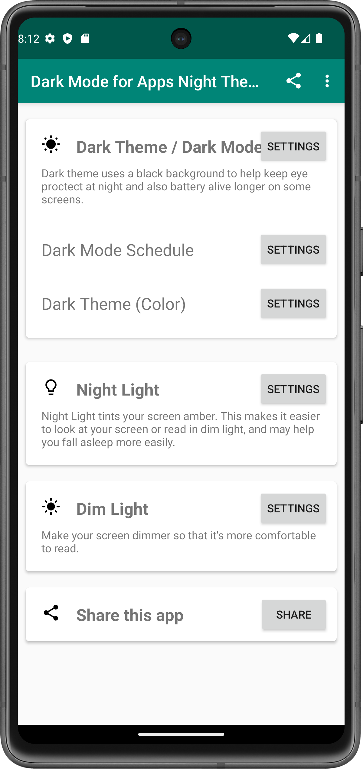اسکرین شات 3 برنامه Dark Mode for Apps Night Theme