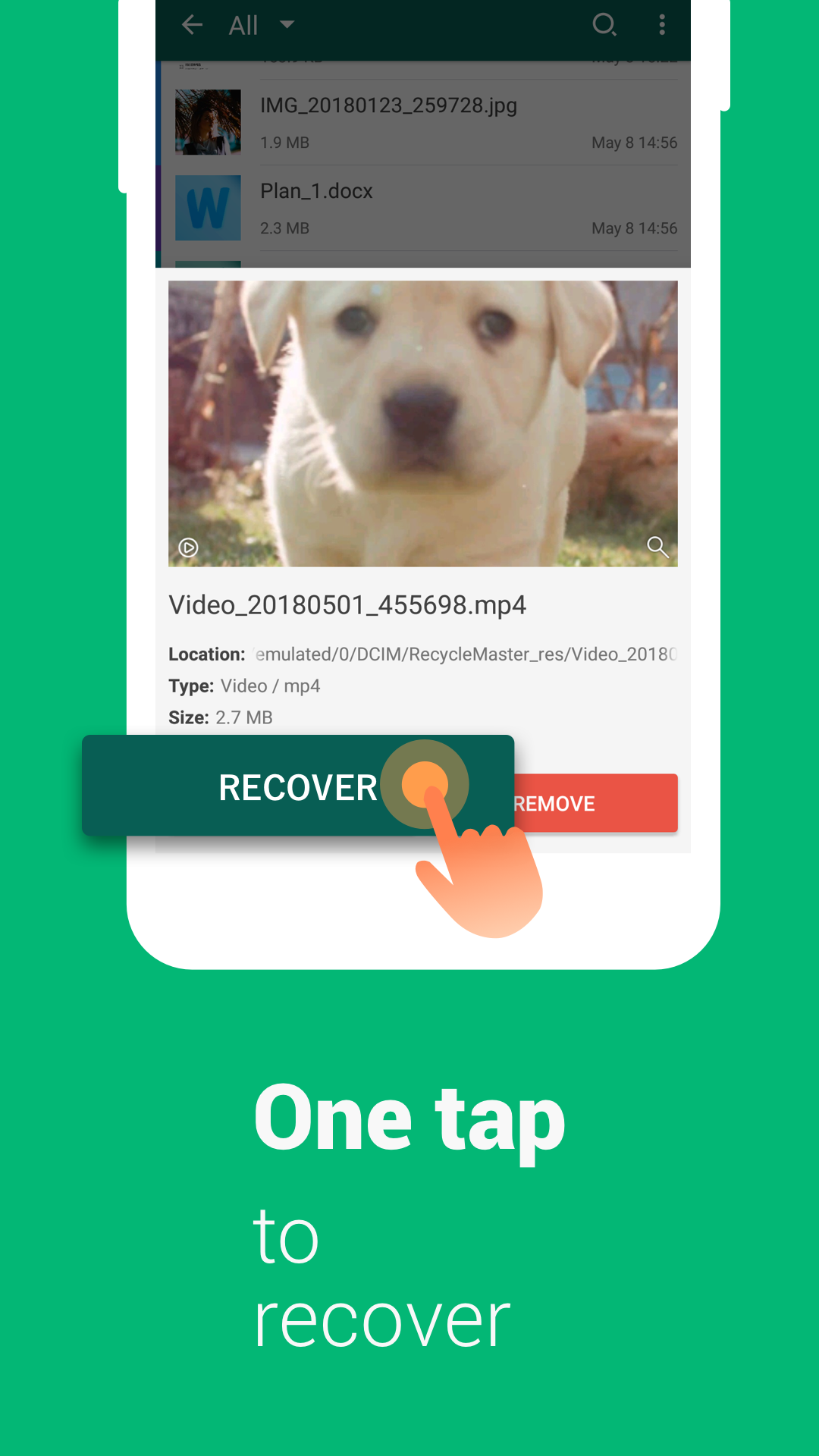 اسکرین شات 4 برنامه RecycleMaster: Recovery File