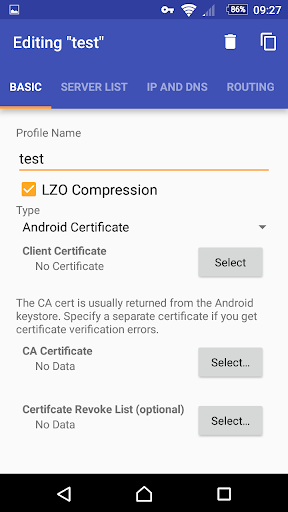 اسکرین شات 1 برنامه OpenVPN for Android