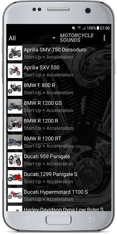 اسکرین شات 1 برنامه BIKE & MOTORCYCLE SOUNDS