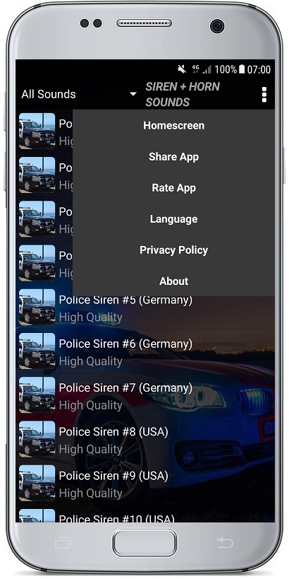 اسکرین شات 8 برنامه SIREN + HORN SOUNDS